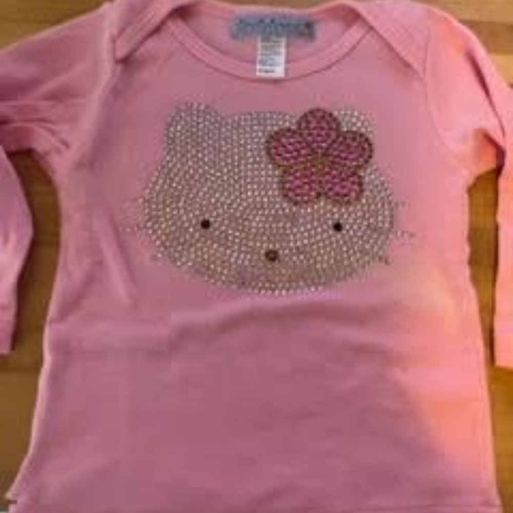 Hello Kitty Long Sleeve Pink  T-Shirt - Size 6-12 mos